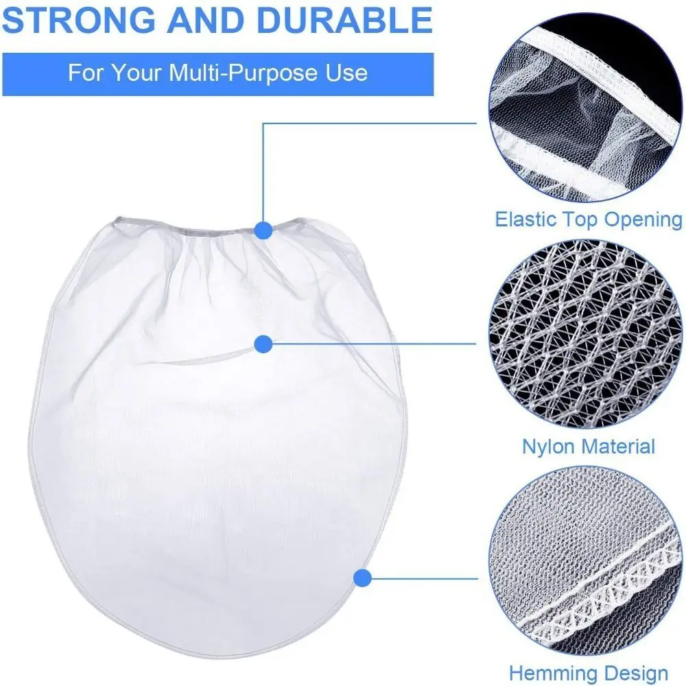 5Pcs New Top Opening Paint Strainer Bags Dacron White Paint Screen Net Fine Mesh Home Decoration Filter Bag