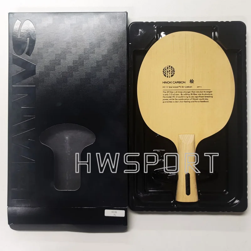 SANWEI HC3S Hinoki Carbon Table Tennis Blade OFF+ Ping Pong Blade for Fast Attack with Loop