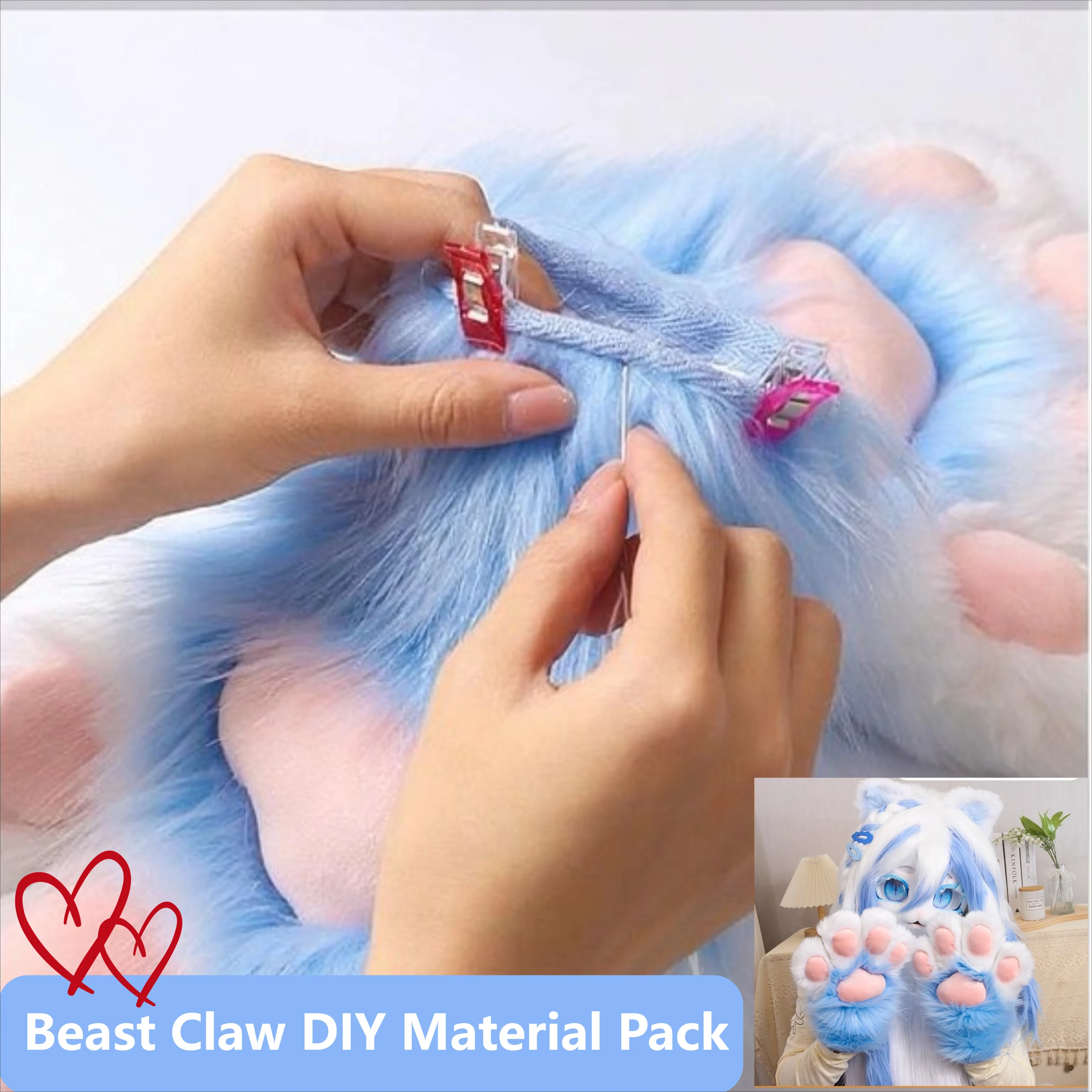 

Children's Kigurumi Series Animal Claw DIY Full Set of Materials Kit Furry Cosplay Costume Accessories