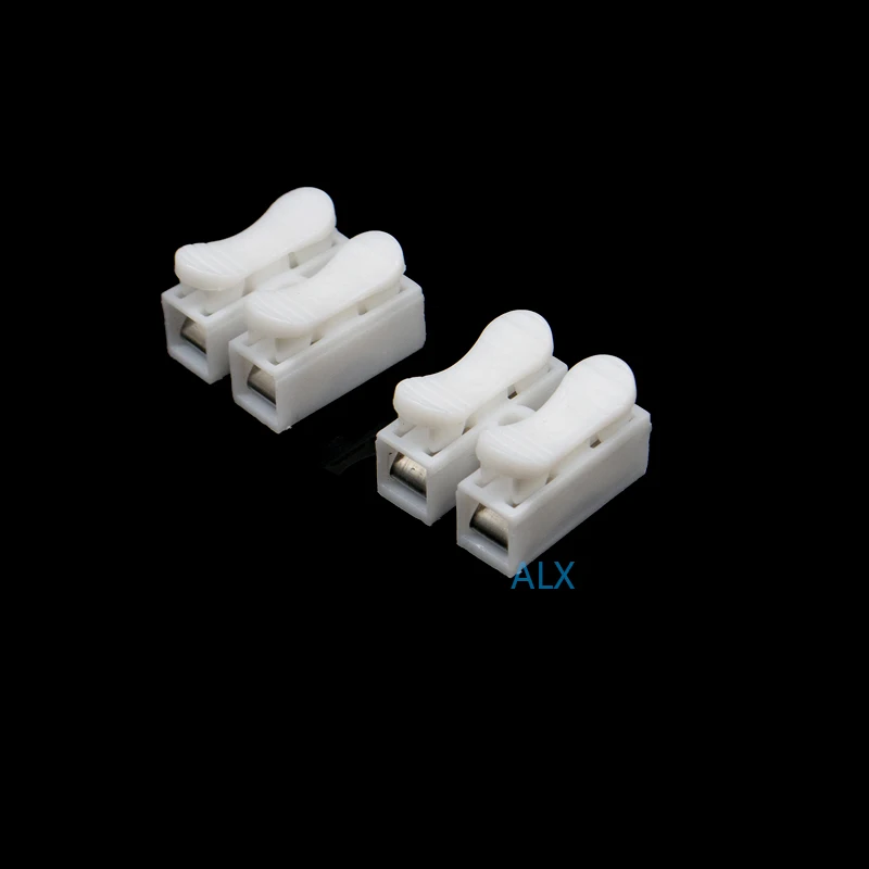 50pcs 2 Pins Electrical Cable Connectors Ch2 Quick Splice Lock Wire Terminals Block 2 Way Easy Fit Led Strip