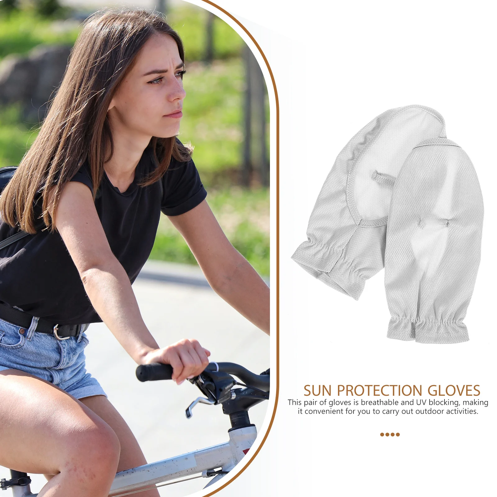

Sun Protection Gloves Supple Material Uv Driving for Women Bike Professional Fingerless Polyester