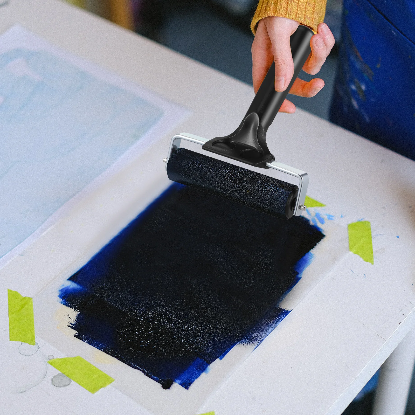 

3Pcs Printmaking Rollers Rubber Craft Stamping Gluing Reusable Lightweight Efficient Homedecor DIY Tools