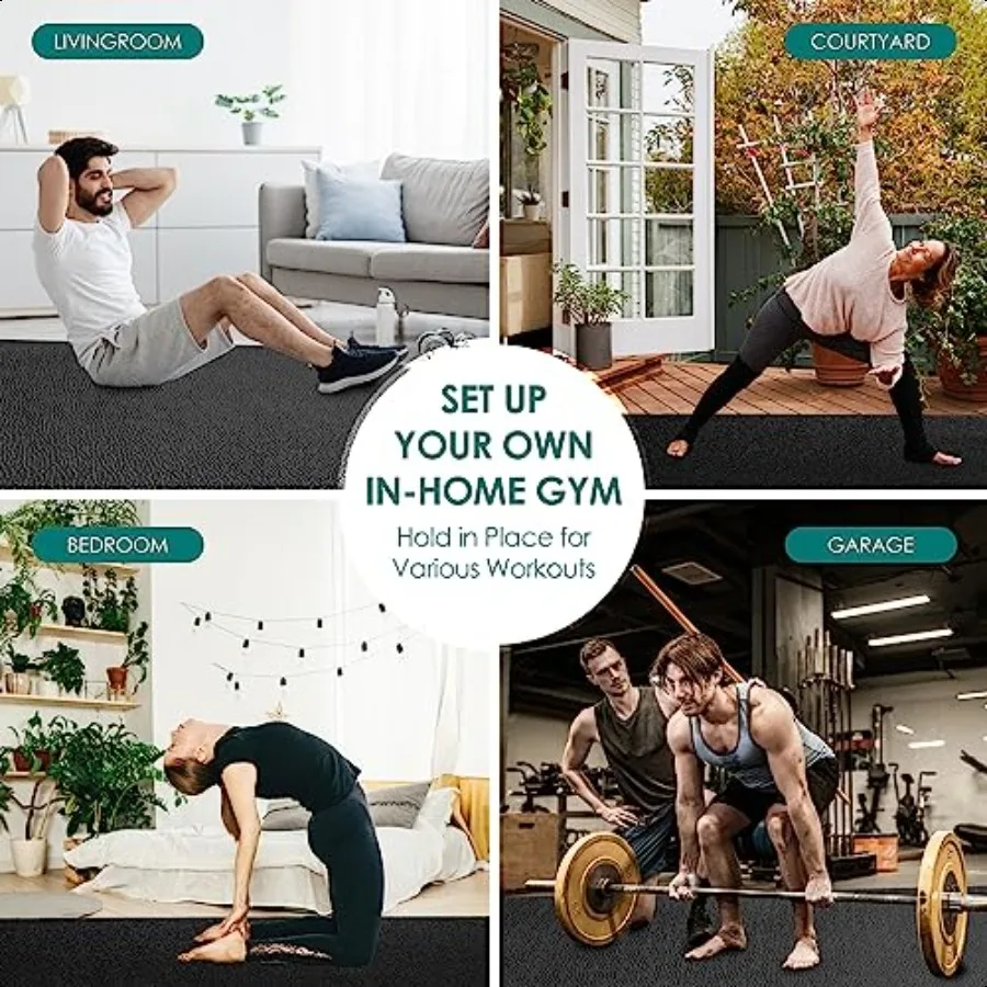 حصيرة تمرين كبيرة 8 × 6 بوصة 8 بوصة × 4 بوصة 6 × 4 بوصة حصير تمرين متين للغاية لأرضيات الصالة الرياضية المنزلية سجادة رياضية عالية الكثافة حصيرة القلب لـ #4