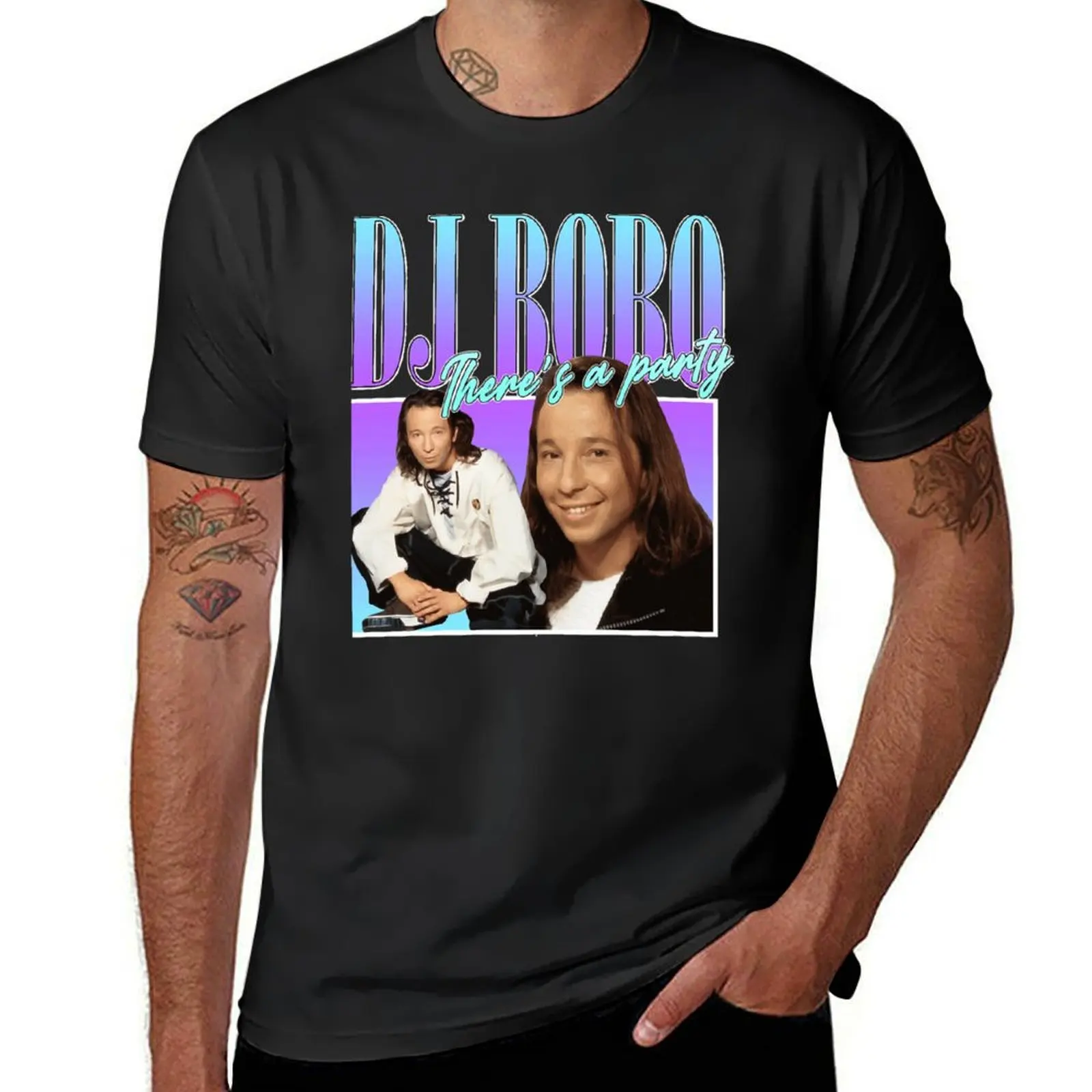 DJ Bobo 90s Style Eurodance T-Shirt vintage clothes customs quick-drying men t shirt