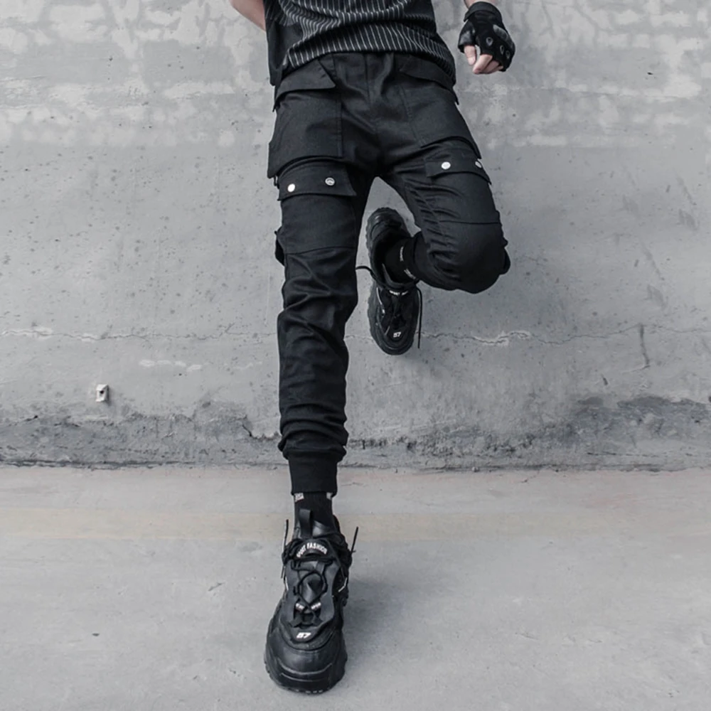 

AOGZ Harajuku Harem Joggers Cargo Pants Streetwear Male Trousers Sweatpants Casual Pants Men Techwear Punk Pants Multi Pockets