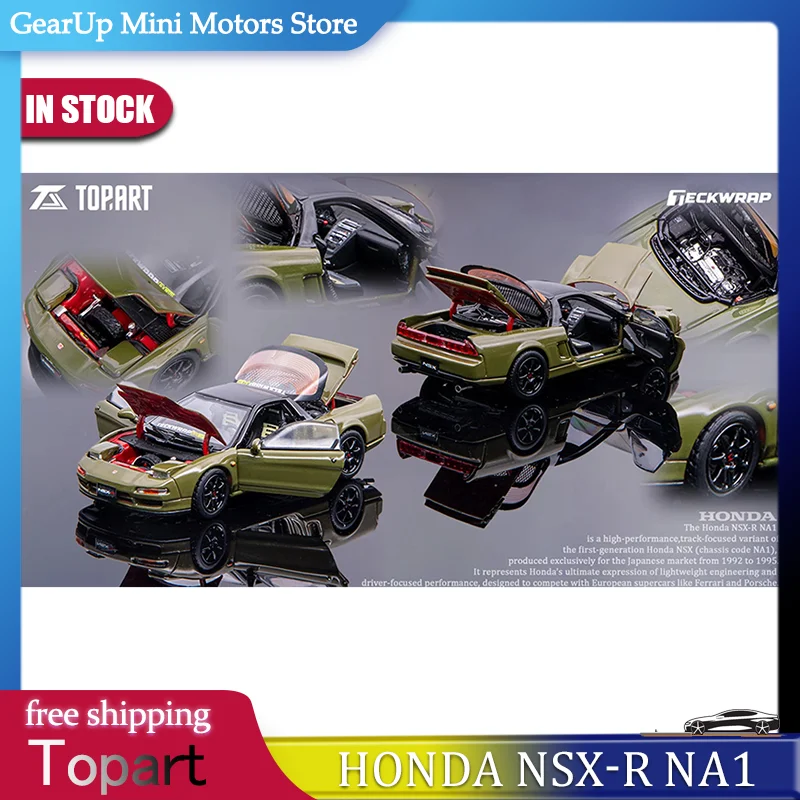 

New 1:64 In Stock Topart Honda Nsx Na1 Full Open Simulation Alloy Miniature Diecasting Coolcarshow Car Model Customized Toy Gift