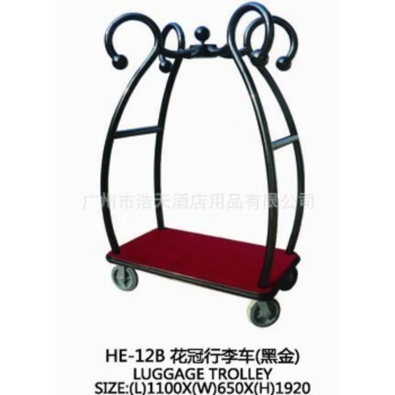 Specializing in the production of stainless steel titanium hotel supplies, luxury hotel lobby luggage carts