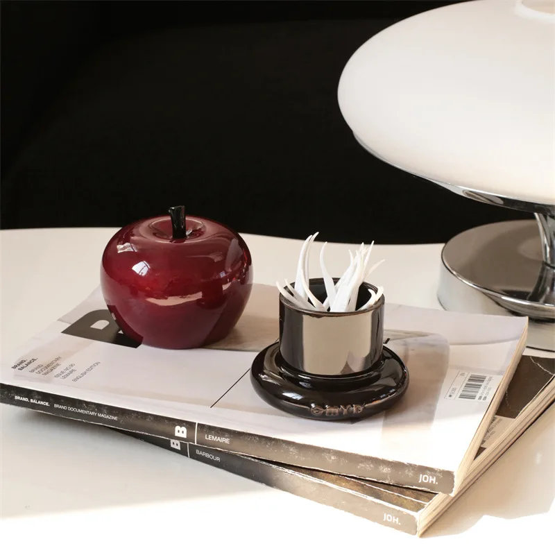 

Apple Shape Toothpick Holders, High Value Home Peace and Joy Ornaments, Floss Storage Jar, Restaurant Decorative Ornaments