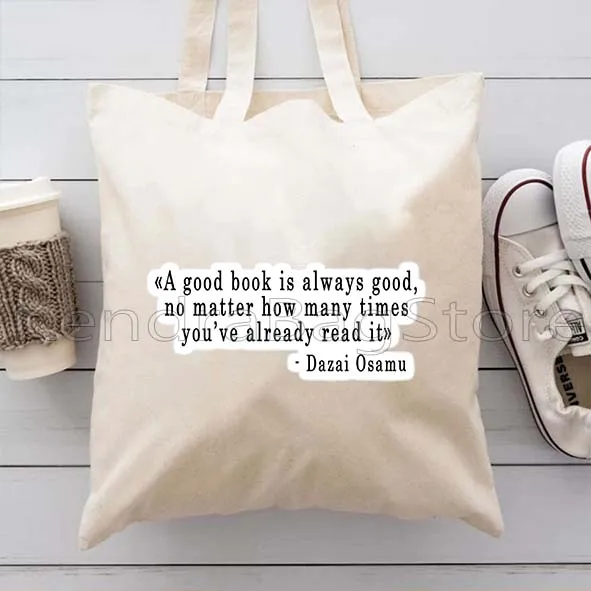 Book Reading Lover Quotes Gifts Women Canvas Shoulder Tote Bag Fashion Handbag Shopper Reusable Cotton Durable Shopping Bags
