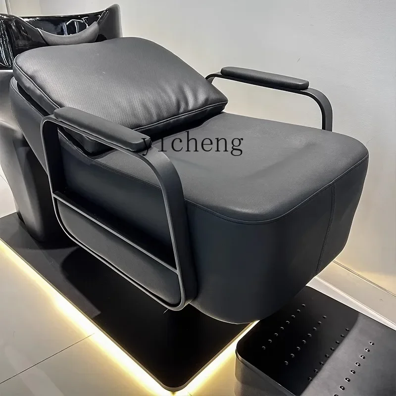 ZWS. Internet celebrity shampoo bed hair salon high-end fashion half lying flush bed ceramic basin hair care shampoo bed