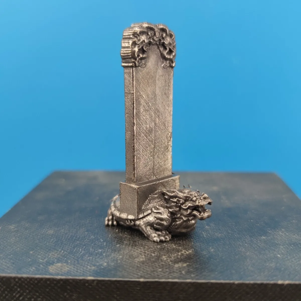 Brass Bixi Dragon Turtle Mini Figurine Tortoise Carrying Stele Model Oriental Animal Diorama Desktop Bonsai Aquarium Decor