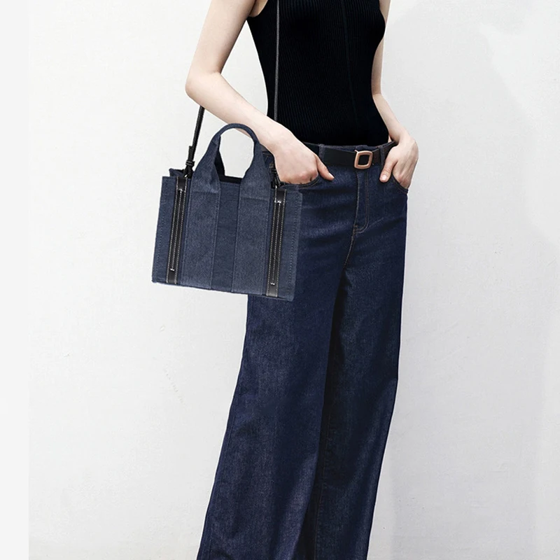 Casual Denim The Tote Bags For Women Luxury Designer Handbags Purses 2023 New In Top Handle Minimalist Cloth Shoulder Crossbody