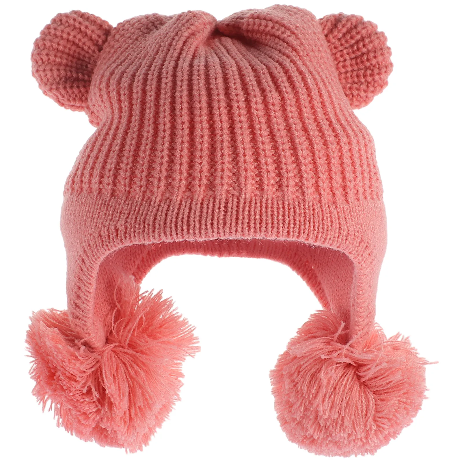 

Toddler Bear Ear Warm Hat Cute Decorative Windproof Kids Knitted Winter Hat for Cold Weather Outdoor Daily Wear