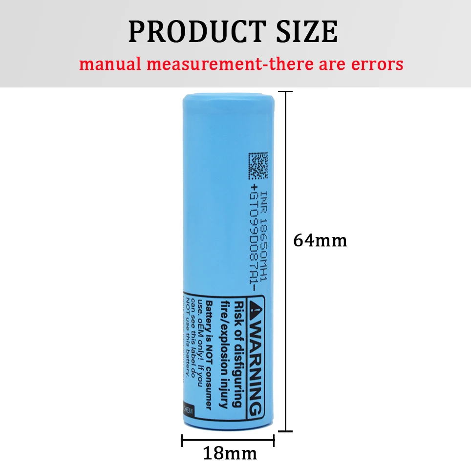 NEW Original 3.7V 3200mAh 18650 Lithium Batteries LG 18650MH1 Flat Top Rechargeable Battery 10A Discharge For Flashlight Clock