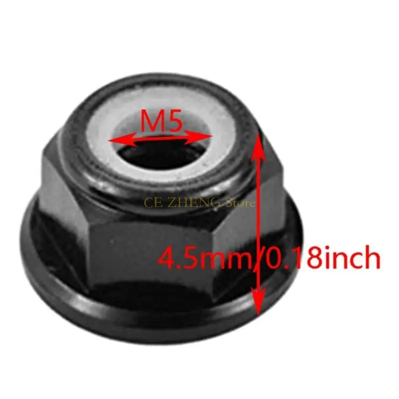 E56B 10pcs Aluminium Bride en nylon Insert d'écrou verrouillage verrouillage verrouillage Écrou l'écrou pour