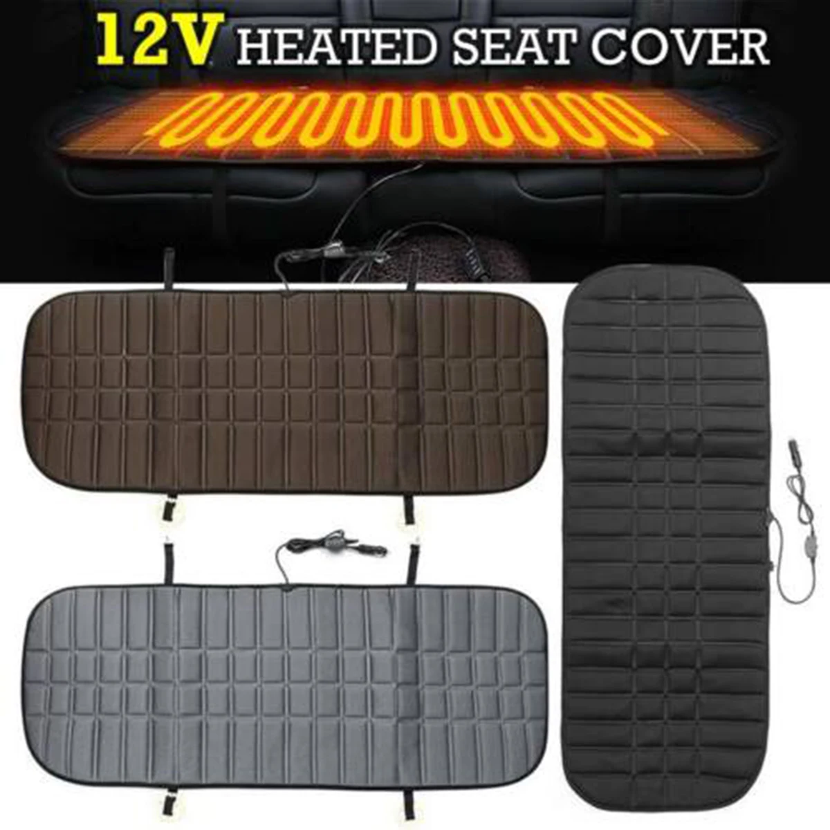 5 Color Universal 12V Car Rear Heating Seat Cushion,Electric Heated Rear Seat Heating Cushion,Winter Keep Warm Seat Cushion Pad