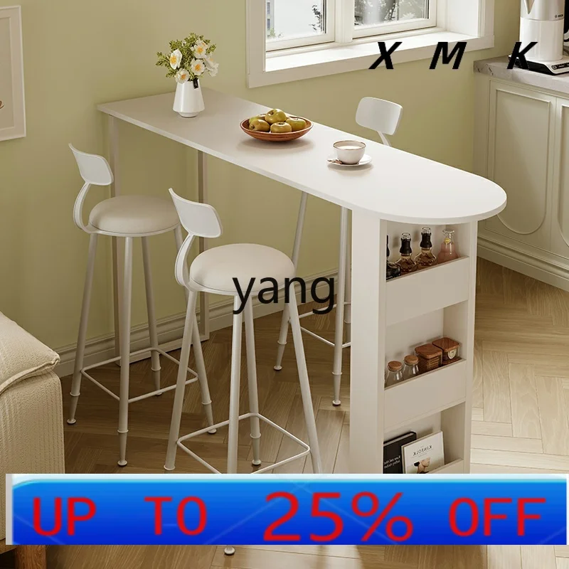 

LMM high bar table and chairs combination simple modern cream style household small apartment living room kitchen partition