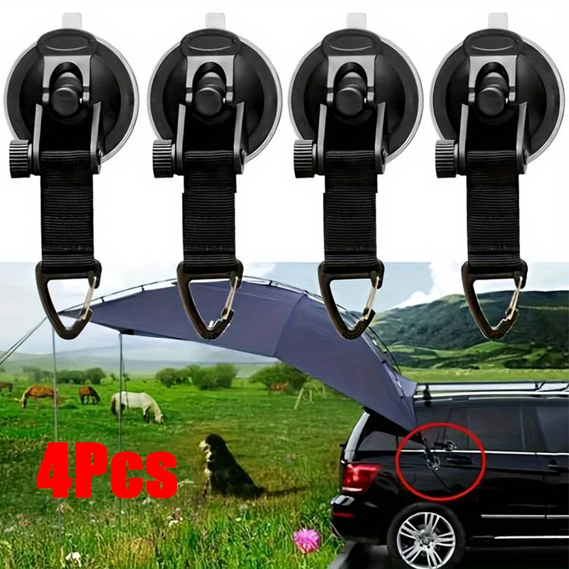 

4Pcs Car Tent Suction Cups Buckle Side Round Awning Anchors Outdoor Camping Tent Suction Cup Buckle Suckers Anchor Securing Hook