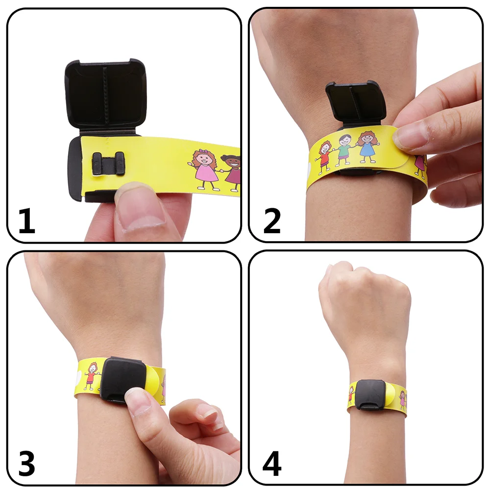 12 Pcs Wrist Bands Kids Wristband Cartoon for Number Anti-lost Waterproof Toddler