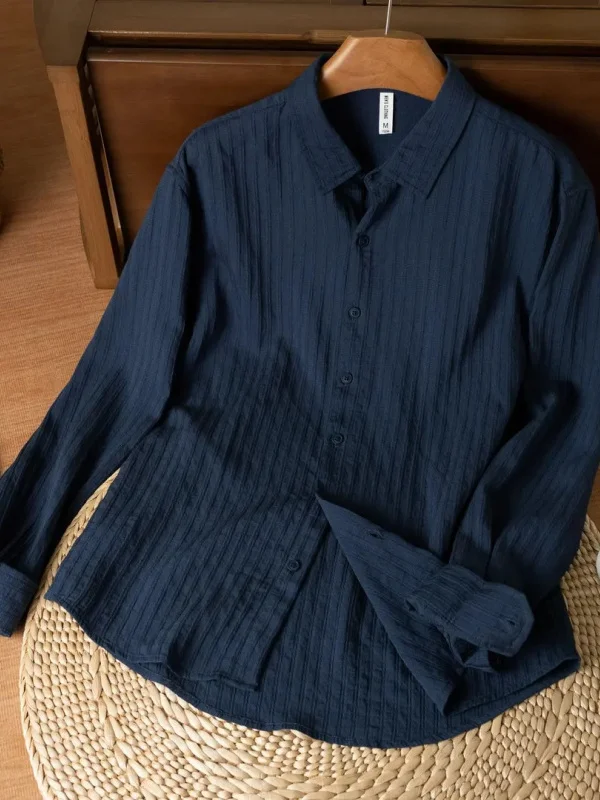 

Bla Long Sve irt Men's Sle Thin Casual Loose Busin Outerwear Spring Autumn Loose Fit Printed irt Casual Leisure