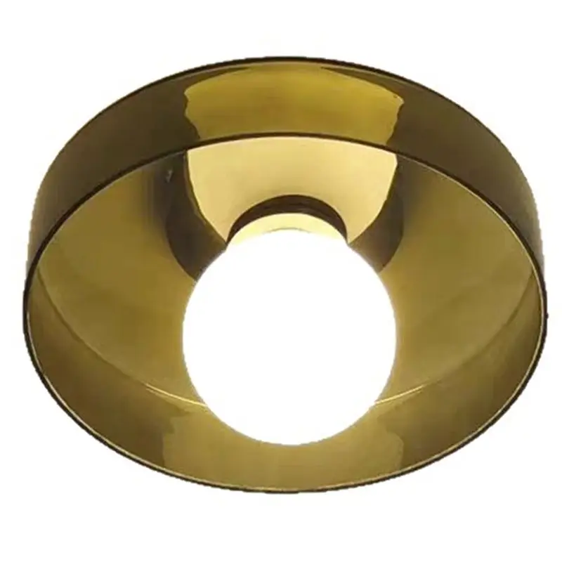 B62B-Ceiling Light In Glass Design Featuring Lamp Source For Home Decoration And Ambient Lighting Brown