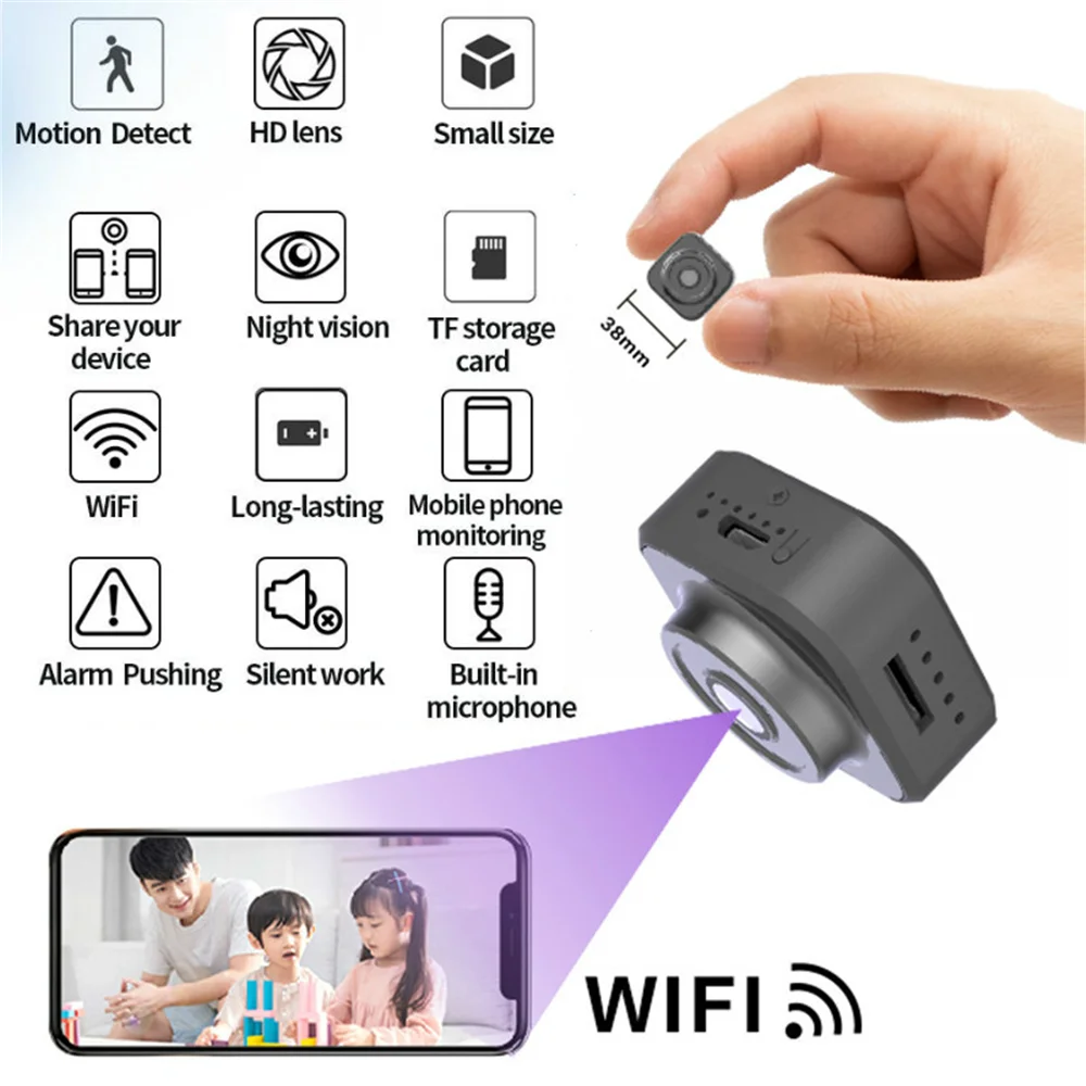 

1080P Mini Wifi Camera HD Wireless Camcorder Home Security Motion Detection Nanny IP P2P Camera DVR Rechargeable Battery cam New