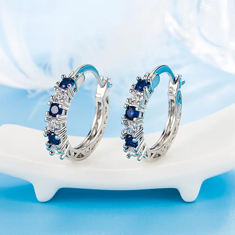 Neue Ohrringe aus 925er-Sterlingsilber, glänzender Zirkon, hohe Qualität für Frauen, exquisite Freundin, Hochzeit, Verlobung, Schmuck, Geschenk