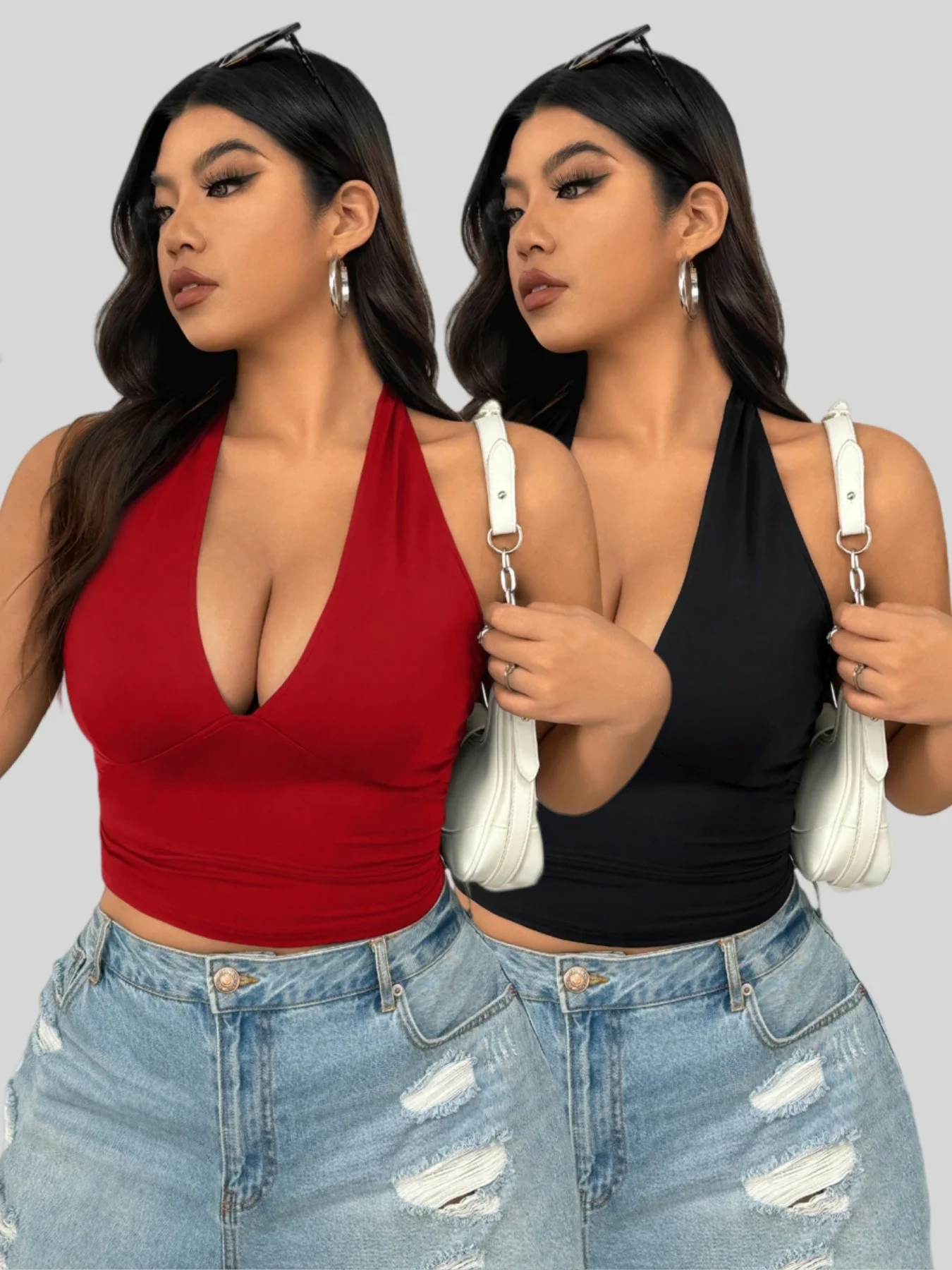 

Новый модный сексуальный и универсальный женский жилет большого размера из двух предметов.