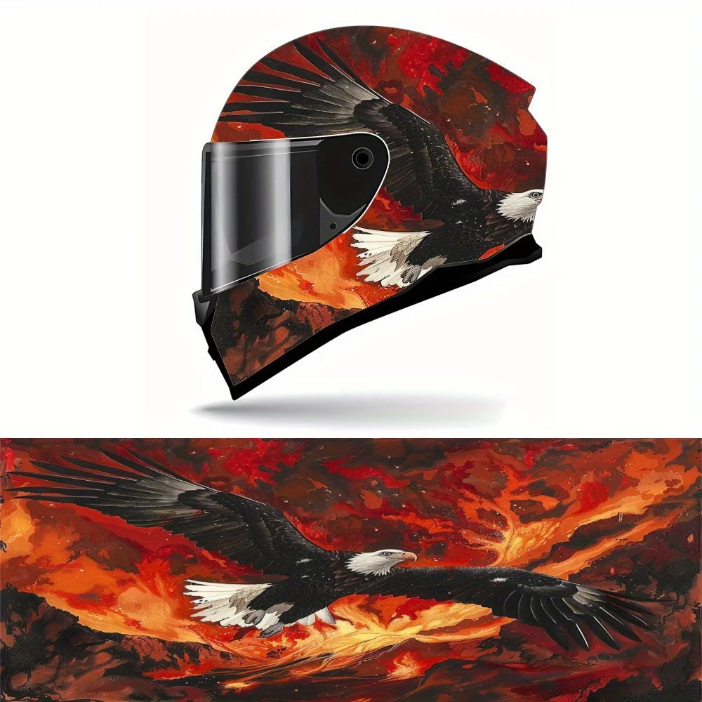 

[Racing Helmet Packaging] Volcano&Eagle Complete Set Of Helmet Packaging Stickers, Motorcycle Helmet Vinyl Packaging Wear-resist