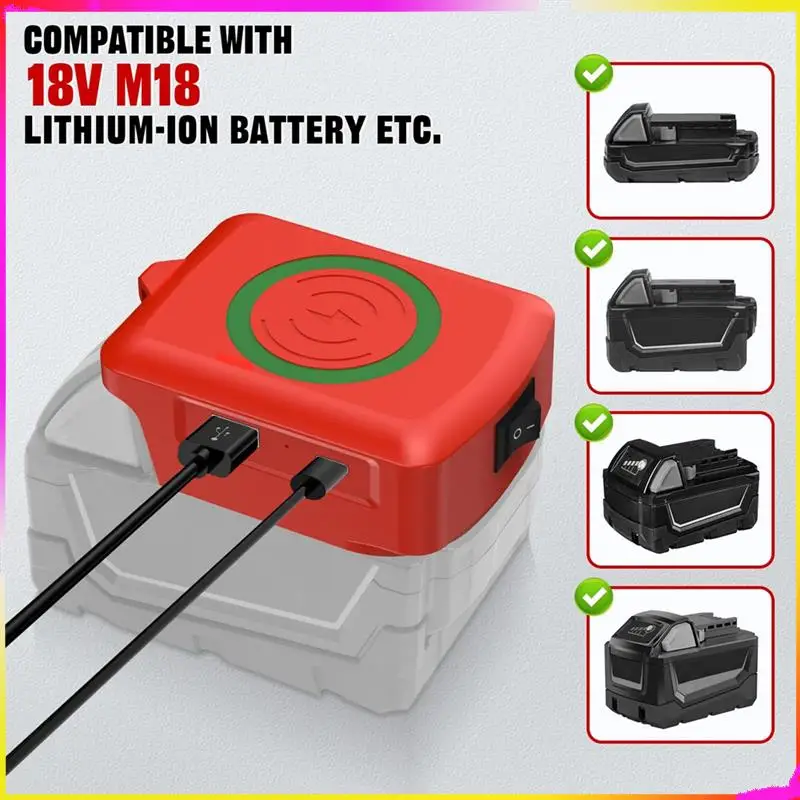 Cargador inalámbrico USB M04K para cargador de teléfono inalámbrico con batería de litio M18 de 18V