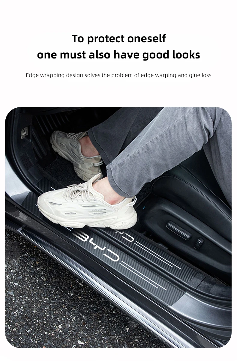 4 Stück Auto-Türschwellen-Antikratz-Aufkleber Dekorative Streifen für BYD Atto SEAL Sealion 7 Seal U E5 Yuan Han Tang Song Qin Dolphin – Detail 3