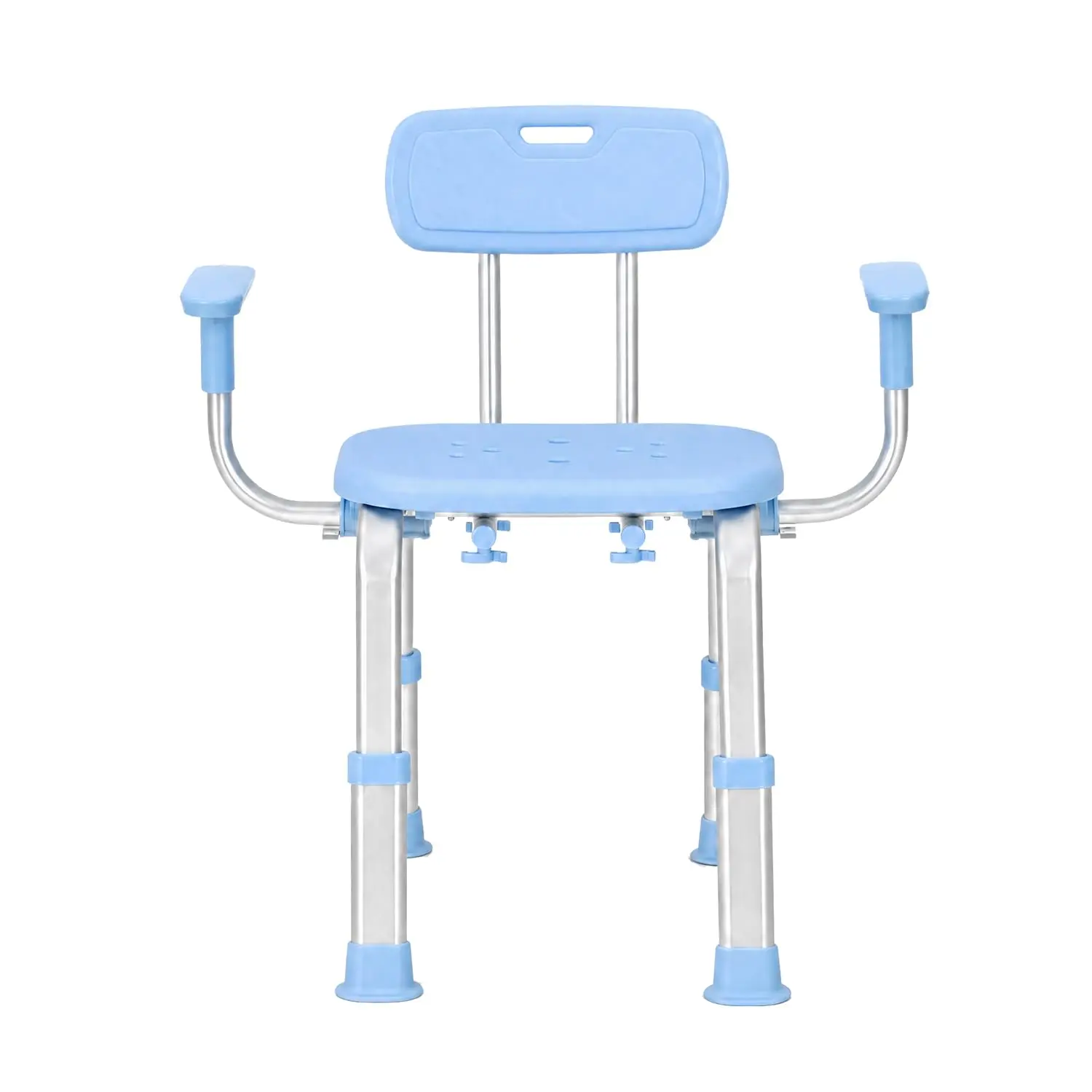 Medical Shower Chair with Arms and Back - Height Adjustable Legs - Anti-Slip Bath Safety Seat - Model 420B