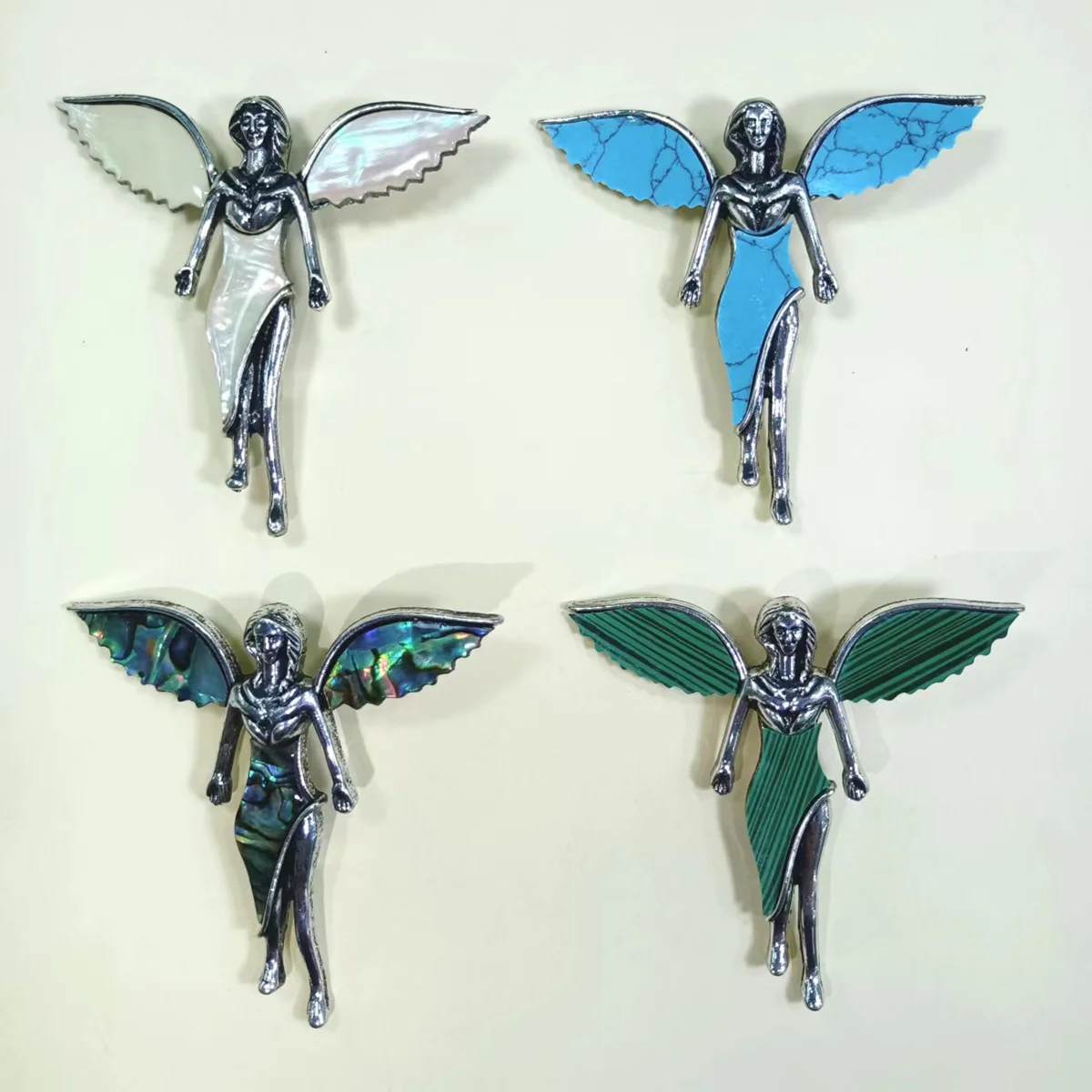 Abalone Shell Synthetic Turquoise Malachite European-style Shell Angel Diy