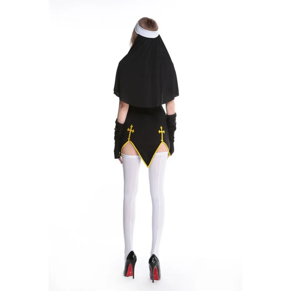 New Nun Dress tute guanti calza donna Cosplay Performance Costume gioco uniforme vestito Sexy