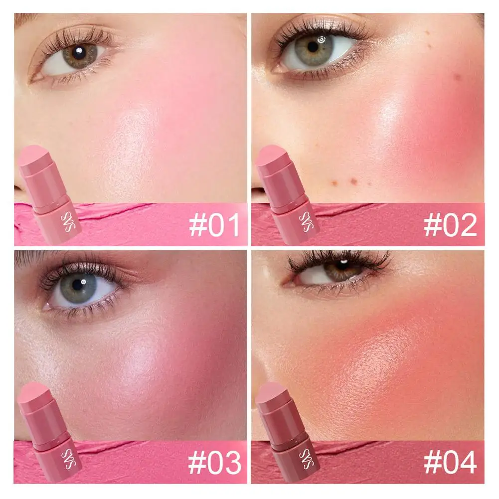 Fard in stick a 4 colori Fard snellente a lunga durata impermeabile Fard energico naturale schiarente Cosmetico per il viso