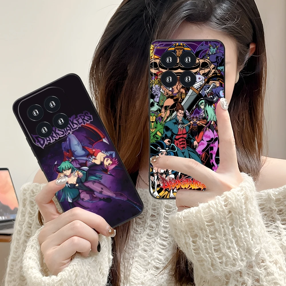 Darkstalkers Morrigan Mobile Cell Phone Case for Xiaomi 14 13 12 11 10 9 T Ultra Lite Pro S SE X 5G Black Soft Phone Cover Shell