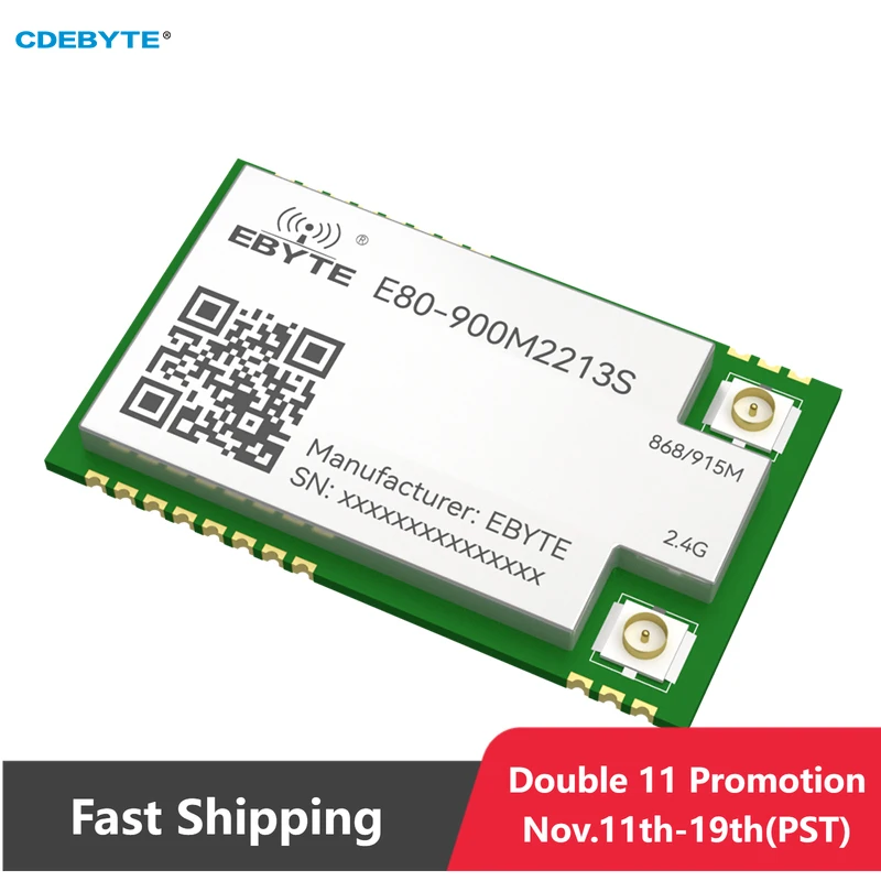 

LR1121 LoRa Wireless Module LoRa Spread Spectrum Dual-Band Sub-G 868Mhz 915Mhz 2.4G SMD TCXO CDEBYTE E80-900M2213S SPI RF Module