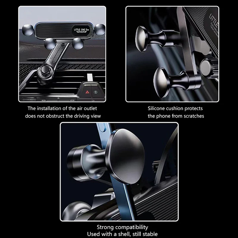 자동차 전화 거치대, 매우 안정적인 긴 팔 빨판 마운트, 대시 보드 에어 벤트, 모든 휴대폰과 호환 가능