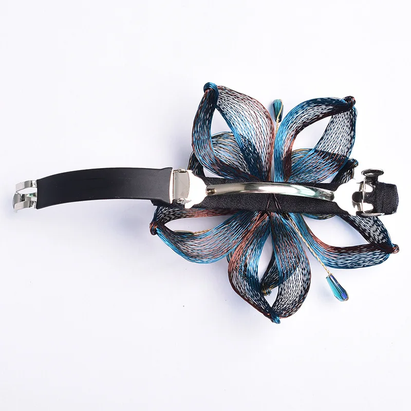 Retro Handmade Woven Copper Wire Flower Hairpin Hair Accessories for Women Elegant Spring Clip Bride Headwear Girl Tiaras Gift