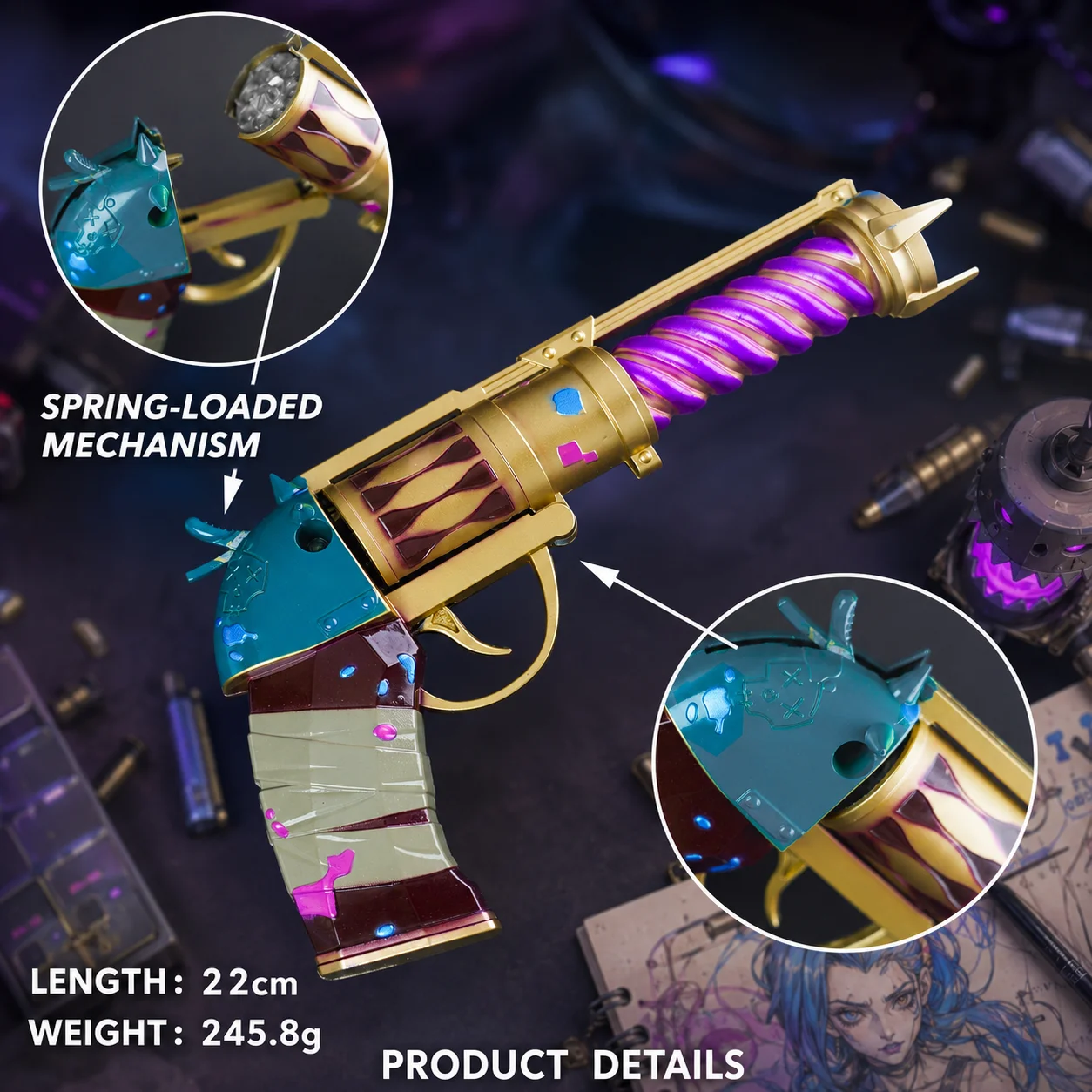 Replika Broni Jinx 22cm, Model – Cosplay Prop Pistol recenzja i cena