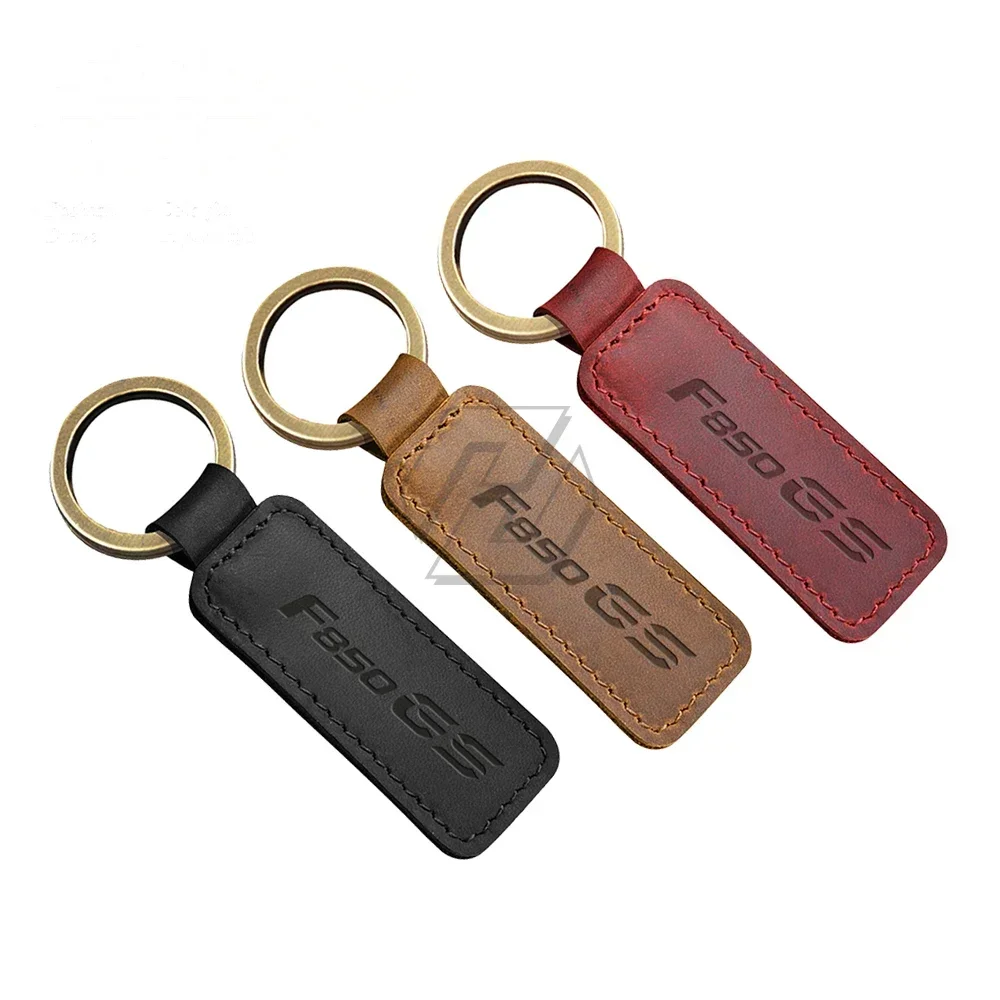 For BMW Motorrad F850GS F850 GS Motorcycle Keychain Cowhide Key Ring