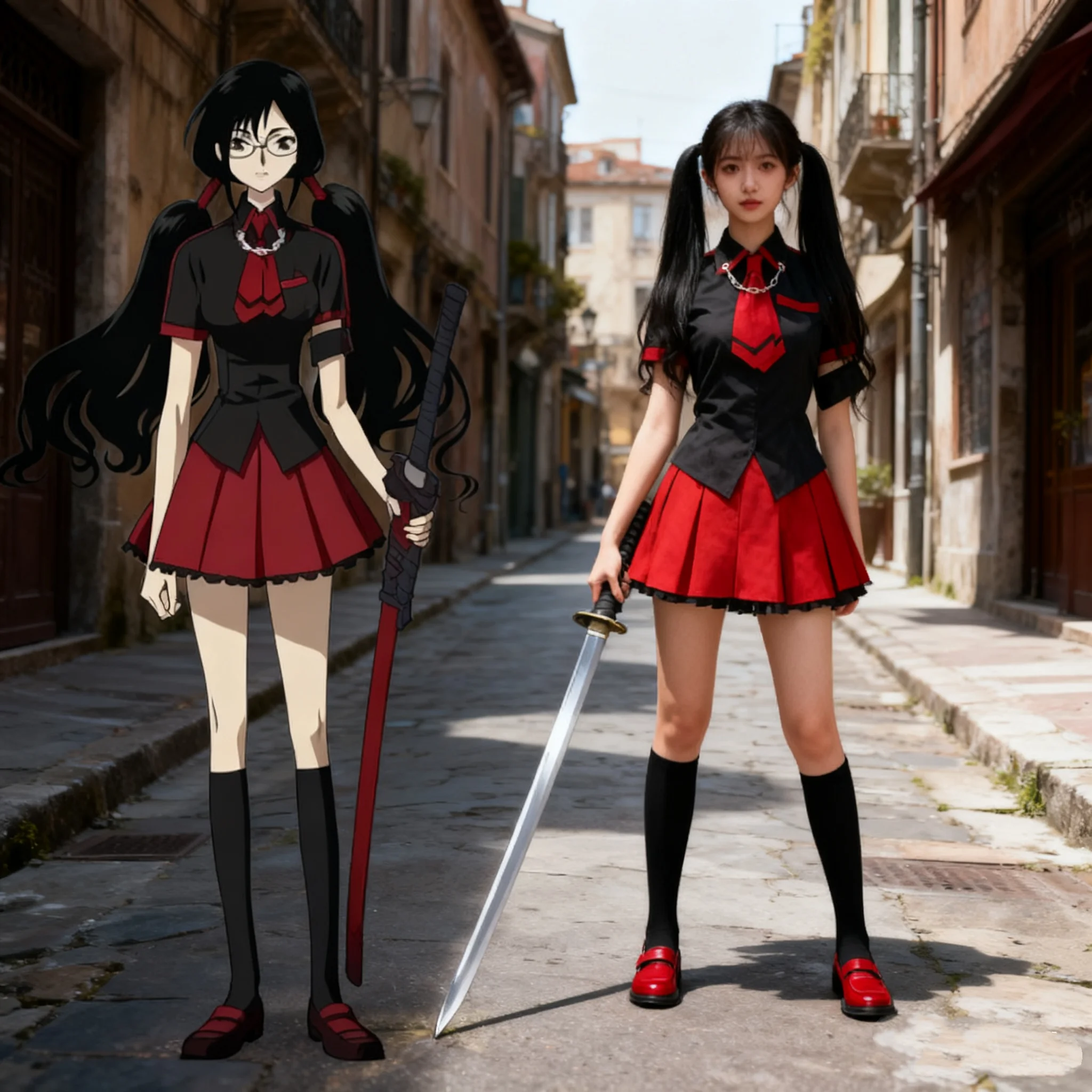 

Anime Blood-C Kisaragi Saya Cosplay Costume JK Uniform Shirt Bow Tie Skirt Full Set Outfits School Uniform Halloween party