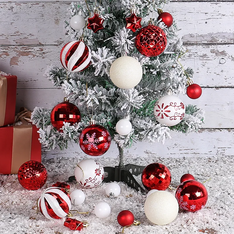 Size Christmas Ball Set Christmas Tree Decoration Ball  Pearl Colored Ball Multi-Colored Ornament