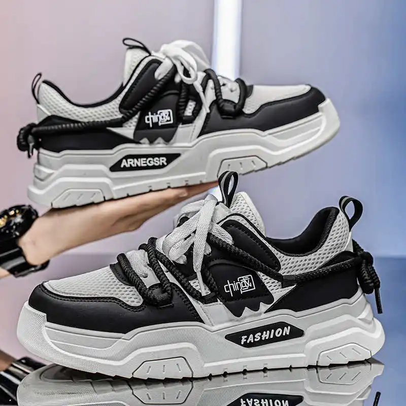 Laced Round Nose Silver Boot Original Men's Sneakers Shoes High Sneakers 48 Sport 2025 2025elegant Sneachers Outside Street