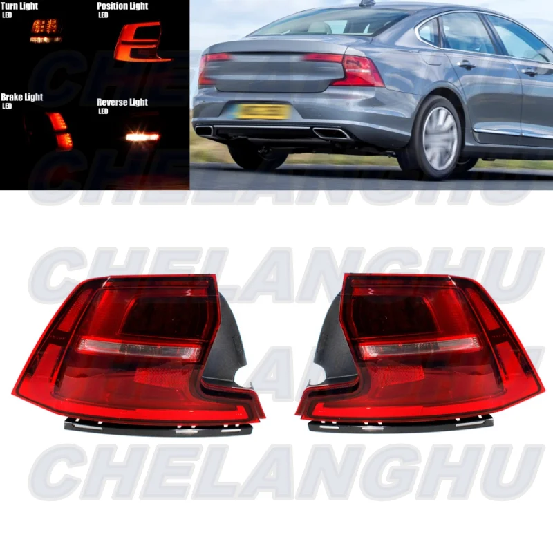 

LED Tail Light For Volvo S90 2019 2020 2021 2022 2023 2024 1 Pair Outer Side Rear Lamp Brake Light Car accessories