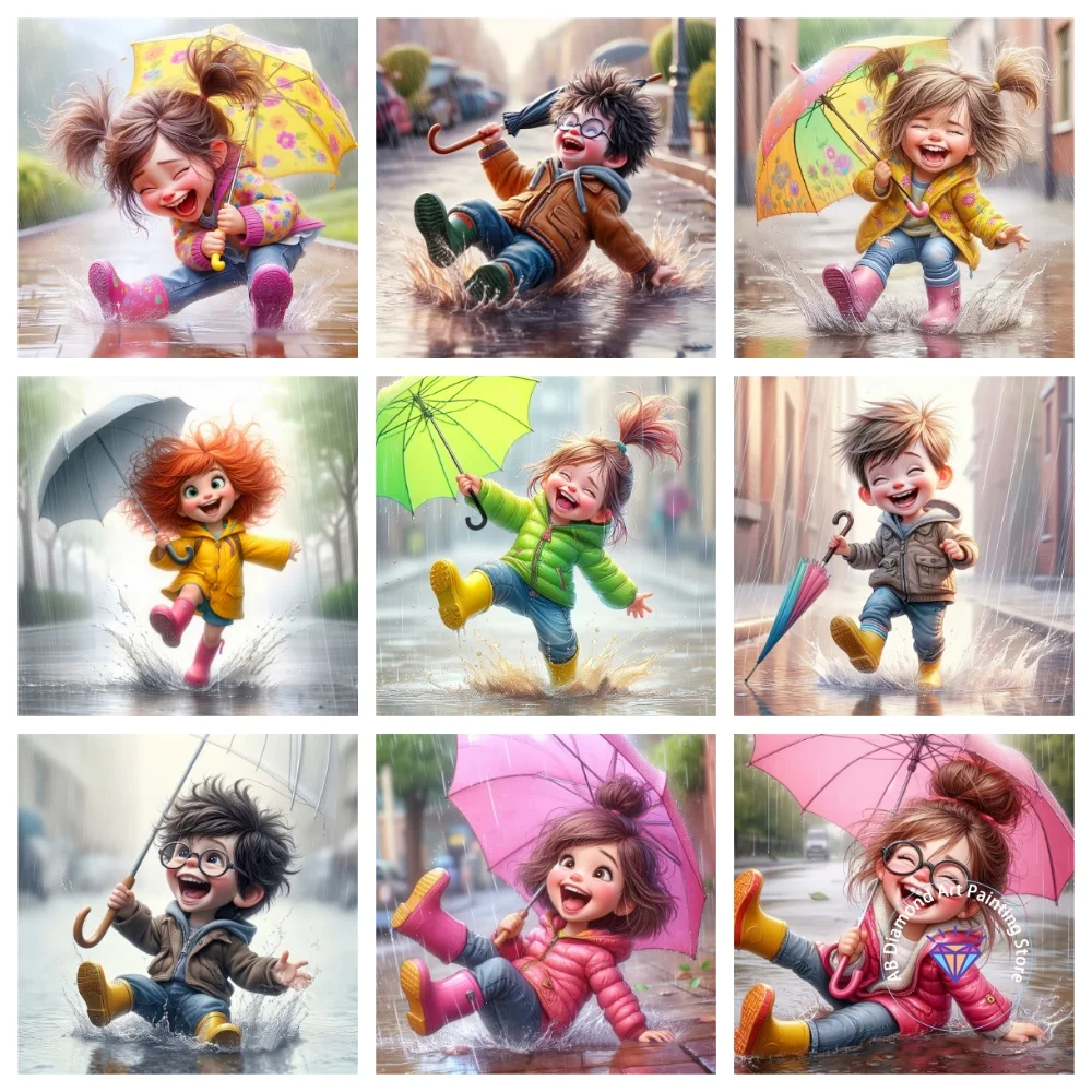 

Boy and Girl Portrait AB Diamond Painting Kit Square Round Diamond 5D DIY Mosaic Handmade Art Adult Exquisite Gift Home Decor