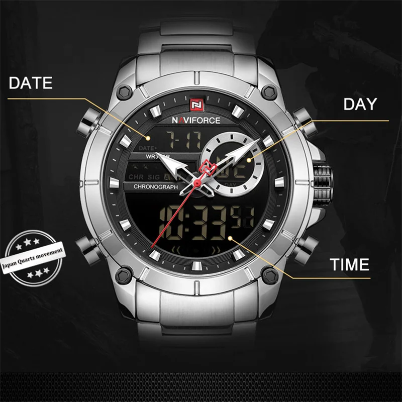 Relogio Masculino NAVIFORCE Top marque hommes montres mode luxe montre à Quartz hommes militaire chronographe sport montre-bracelet