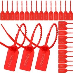 300 Pcs Plastic Tamper Seals, Numbered Zip Ties Security Tags Safety Seals Disposable Self Locking Signage 250Mm