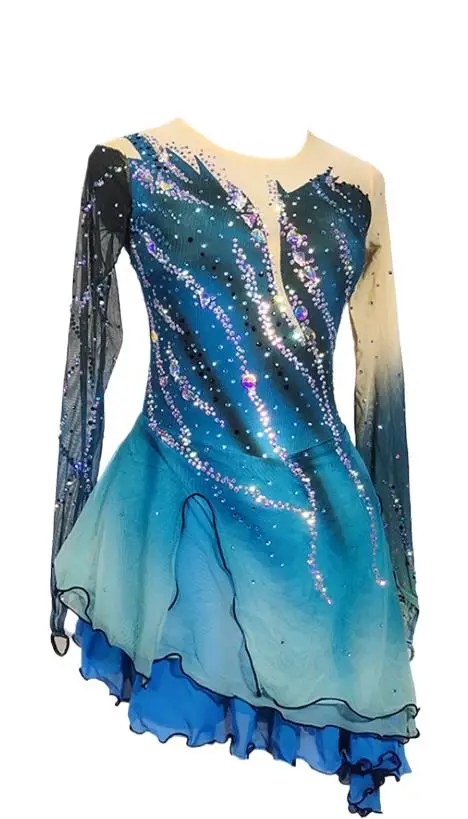 patinage artistique Customized Children And Adults Professional Figure Skating Dress Ice Skating Clothes 피겨스케이트