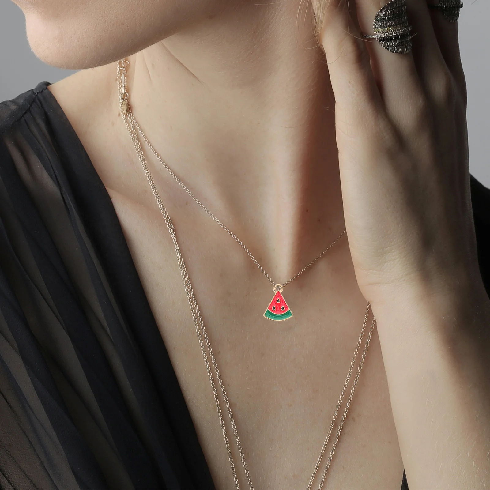 30Pcs Mini Watermelon Charms Alloy Enamel Pendants for Summer Jewelry Making DIY Accessories Necklaces Earrings